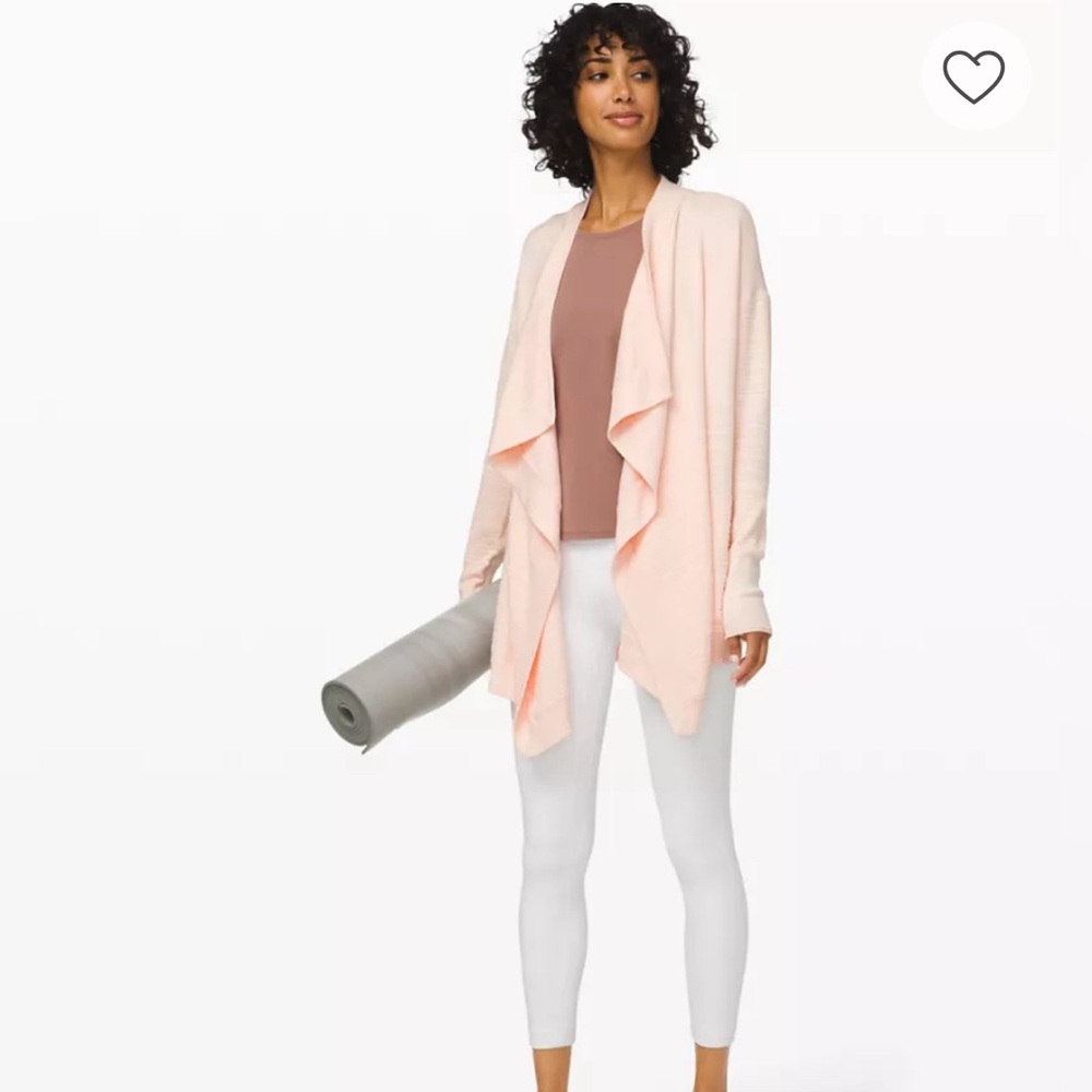 Lululemon Athletica Find Your Calm Sweater Light Pink Cardigan 6